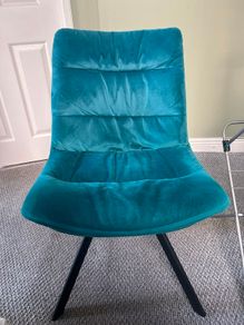 blue/green velvet office chair