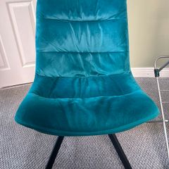 blue/green velvet office chair