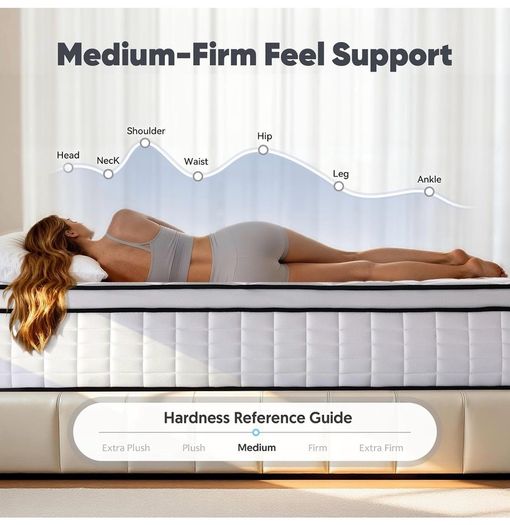 King Size Mattress 5FT Memory Foam Pocket Sprung Orthopedic King Mattresses Breathable, Motion Isolation, Medium Firm, 150x200x25cm