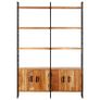 Hand carved 3-Panel Room Divider Brown 120x165 cm Solid Mango Wood Image 2