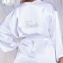Satin Silk Long Robe Personalised Crystal Bride Bridesmaid Wedding Bridal Party With Rhinestones Image 2