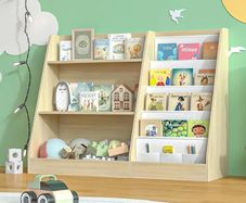 Childrens bookcase Kids Bookshelf Wooden kids Storage Book Rack for kids room,Nursery Shelf and Toy Storage Unit for Books, Bedroom, Playroom, Storage Organizer (Oak
