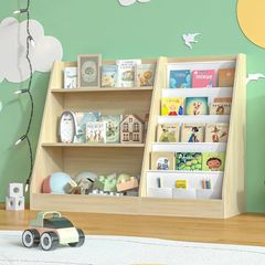 Childrens bookcase Kids Bookshelf Wooden kids Storage Book Rack for kids room,Nursery Shelf and Toy Storage Unit for Books, Bedroom, Playroom, Storage Organizer (Oak