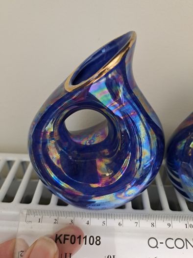 Blue / purple lustre ware Vases