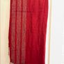 vintage red shawl featuring a woven jacquard pattern Image 8