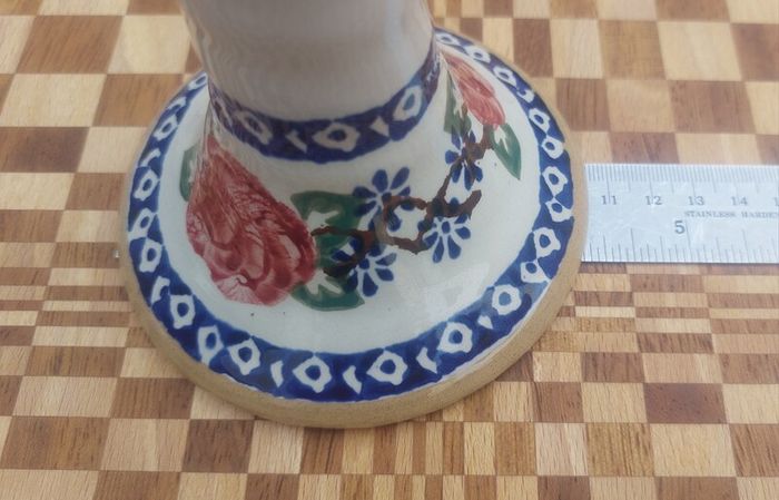 Beautiful Nicholas Mosse Tall Candlestick in the Popular but Discontinued Kilfane Rose Pattern, Circa 1996-2004, Number One of Two Available