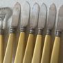Vintage Set 1960's 6 Etched Fish Knives& 6 Forks stamped JTS @ EP Image 10