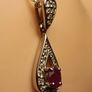 Sterling Silver Petite Natural Ruby and Zircon Drop Pendant and Chain Image 8