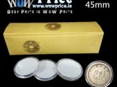 0556 20Pcs 45mm Round Clear Plastic Coin Holder Capsules