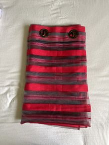 Red and black curtain panel