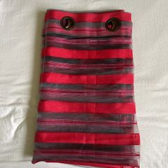 Red and black curtain panel