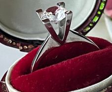 Sterling Silver Cathedral-Style Mounting Solitaire Cublic Zirconia Ring. Size N/O.