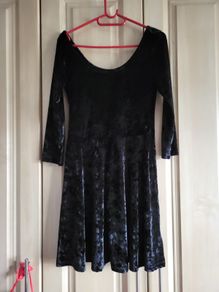 Black velour woman dress M 38
