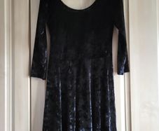 Black velour woman dress M 38