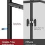 Clothes Rail  Clothes Rack with Shelves & Wheels, Multi-Functional Clothing Rail with Hooks, Sturdy Metal Garment Rack for Bedroom, Laundry, Balcony, 84cm / 31cm / 202cm, Black Image 7