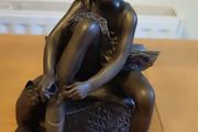Bronze Style Ballet Girl Figurine Ballet Shoes Cat Sculpture Decor