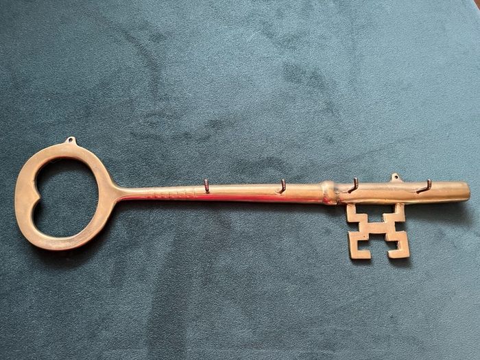 Large brass key hooks