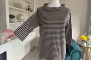 Ladies Black &amp; Beige Striped Top from Carolyn Donnelly