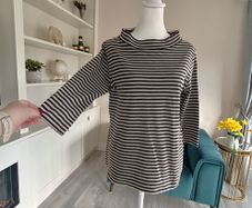 Ladies Black & Beige Stripped Top from Carolyn Donnelly