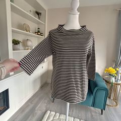 Ladies Black & Beige Stripped Top from Carolyn Donnelly