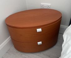 Pair of Beautiful Deco Style Solid Wooden Oval Lockers