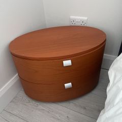 Pair of Beautiful Deco Style Solid Wooden Oval Lockers