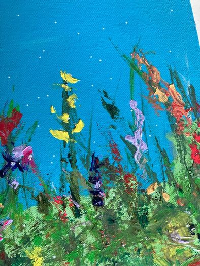 Original painting Floral Art original Irish art painting Gift