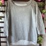 sweatshirt Hollister grey sweatshirt with 3/4 lace sleeves scoop neckline medium Image 3