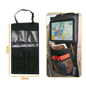 Car Back Seat Organizer with Touch Screen Tablet Holder Automatic Storage Pocket Protector for Travel