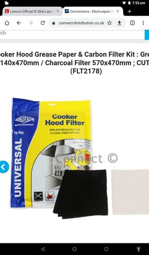 Cooker Hood Carbon  Filters Twin Pack Electruepart FLT 2227 One Foam Filter (57x47 Cm ) One Charcoal Filter (57 Cm X 47 Cm Price 5