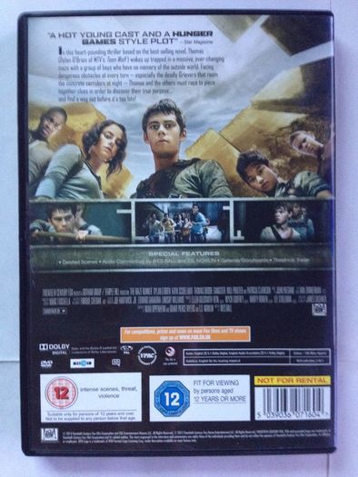 The Maze Runner [2014] Dylan O'Brien & Kaya Scodelario [Movie DVD]