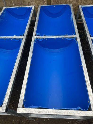 Galvanised cattle troughs