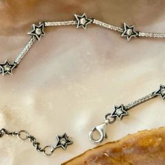 Pandora sterling silver star crystal bracelet