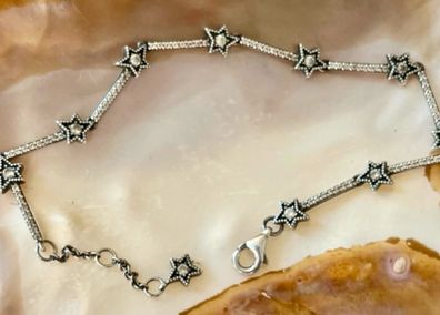 Pandora sterling silver star crystal bracelet