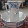 Antique French wash basin and pitcher jug by Ceranord St Amand early 1900s Image 5
