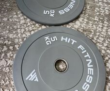 2 x 5kg Olympic Rubber Bumper Plates (Grey)