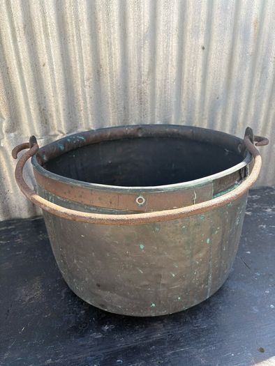 Antique Victorian copper preserve saucepan c1870