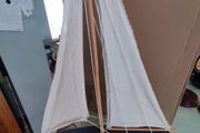 Large Wooden Sailboat 52 cm. tall.
