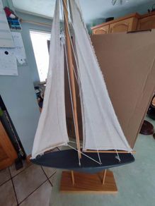 Large Wooden Sailboat 52 cm. tall.