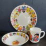 Vintage Rare Collectable Arcopal France Childrens Milk Glass Dining Set with Haribo Sweets Motifs, Consisting of A Mug, Cereal Bowl and 20cm Plate, circa 1970 Image 3
