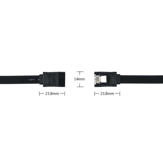3 X Black SATA Data Cable 39Cm 6Gb/S Straight/Straight with Locking Latch (Brand New/Warranty)