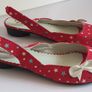 Flydoz Ladies Red Slingback Shoes With Stars & Bows New With Box Size UK4 EU37 CAN POST Image 9