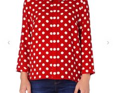 Phase eight red and white polka dot blouse with Peter Pan collar size 12