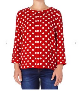Phase eight red and white polka dot blouse with Peter Pan collar size 12