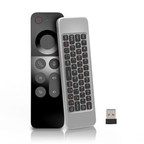 W3 Wireless Air Mouse Remote With Voice Controls and Mini Keyboard