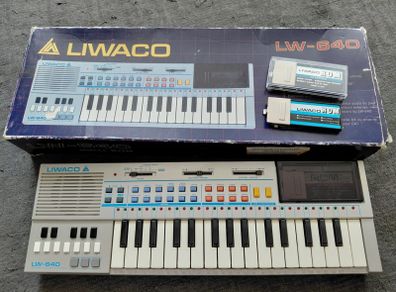 vintage Liwaco keyboard in box with 3 music roms