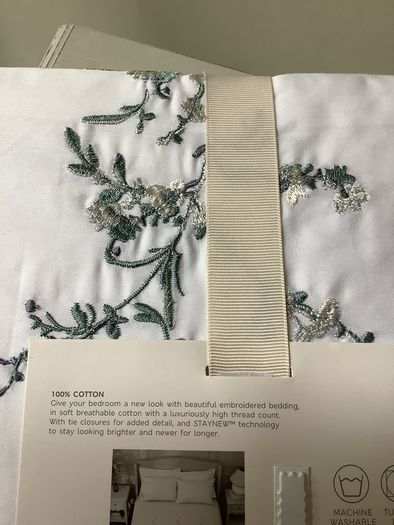 M&S embroidered bed linen set king size , new,