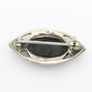 925 Vintage Sterling Silver Black Onyx & Marcasite Accents Brooch Image 4