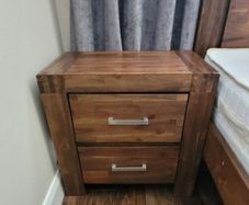 Set of 2 dark wooden lockers