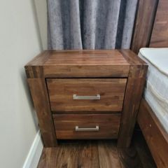 Set of 2 dark wooden lockers